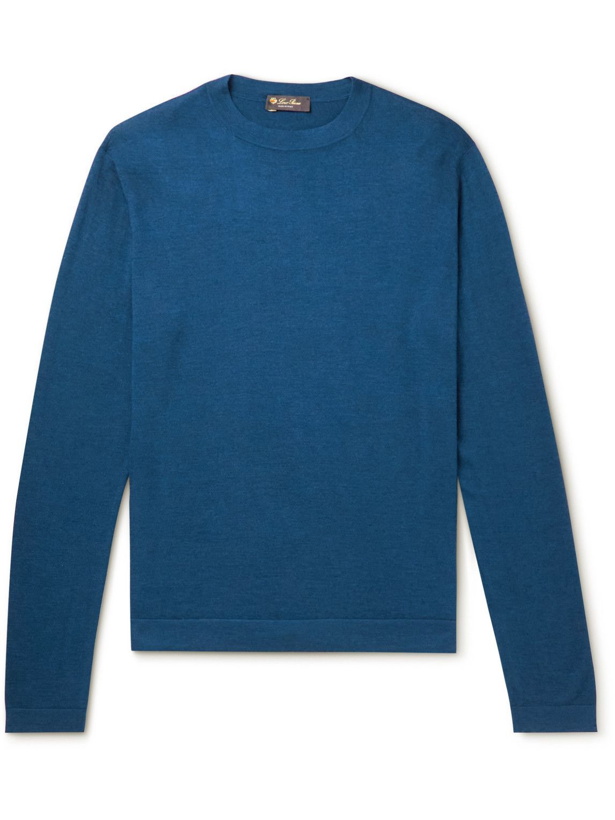 Photo: Loro Piana - Cashmere and Silk-Blend Sweater - Blue