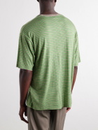 Auralee - Striped Wool-Jersey T-Shirt - Green