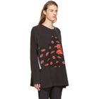 Some Ware Black Long Sleeve Colorblock Hearts T-Shirt