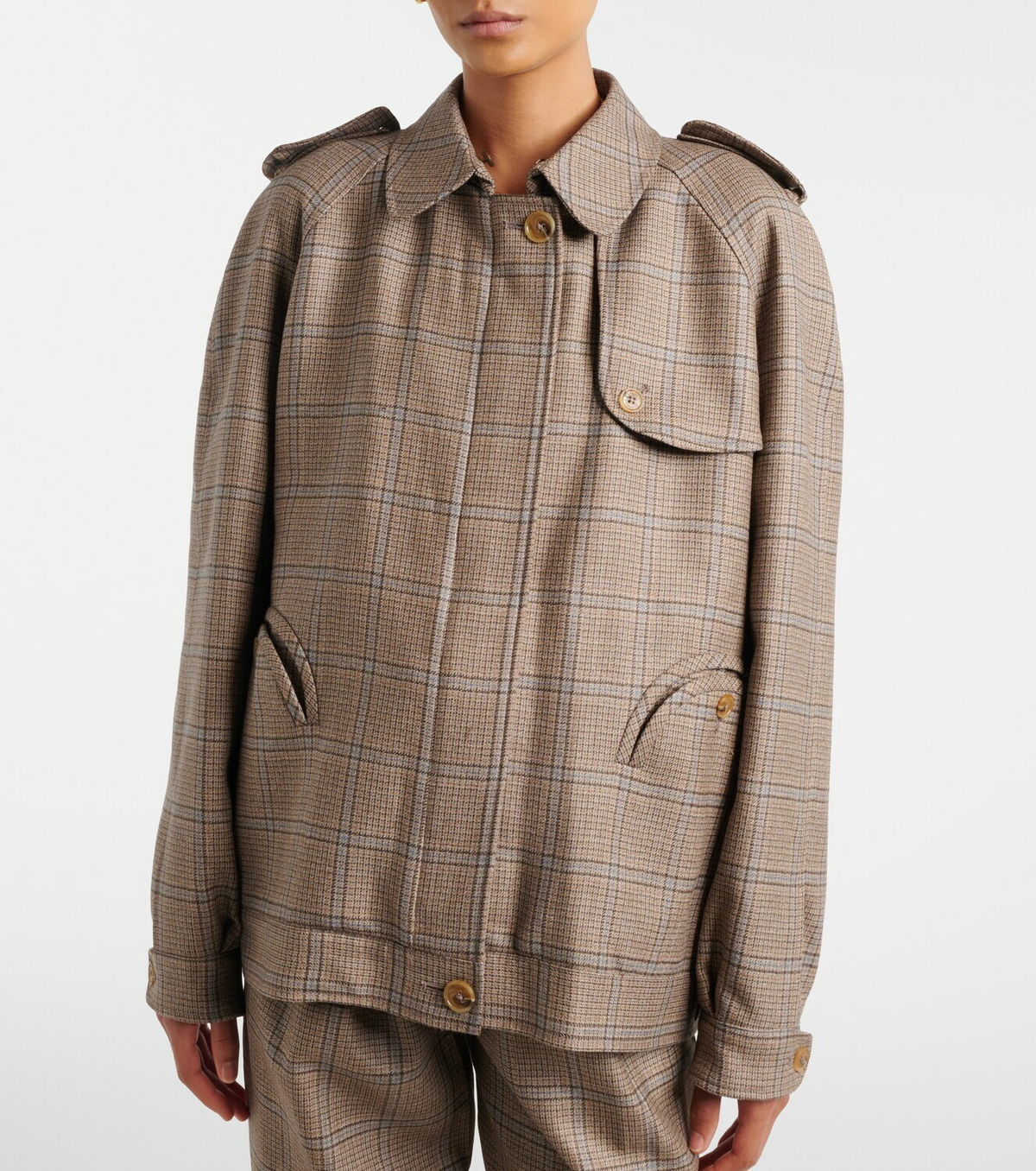Blazé Milano Chausie checked virgin wool jacket