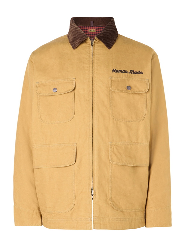 Photo: Human Made - Hunting Corduroy-Trimmed Padded Cotton-Canvas Jacket - Neutrals