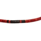 Mikia Men's Heishi Beaded Necklace in Coral/Jet