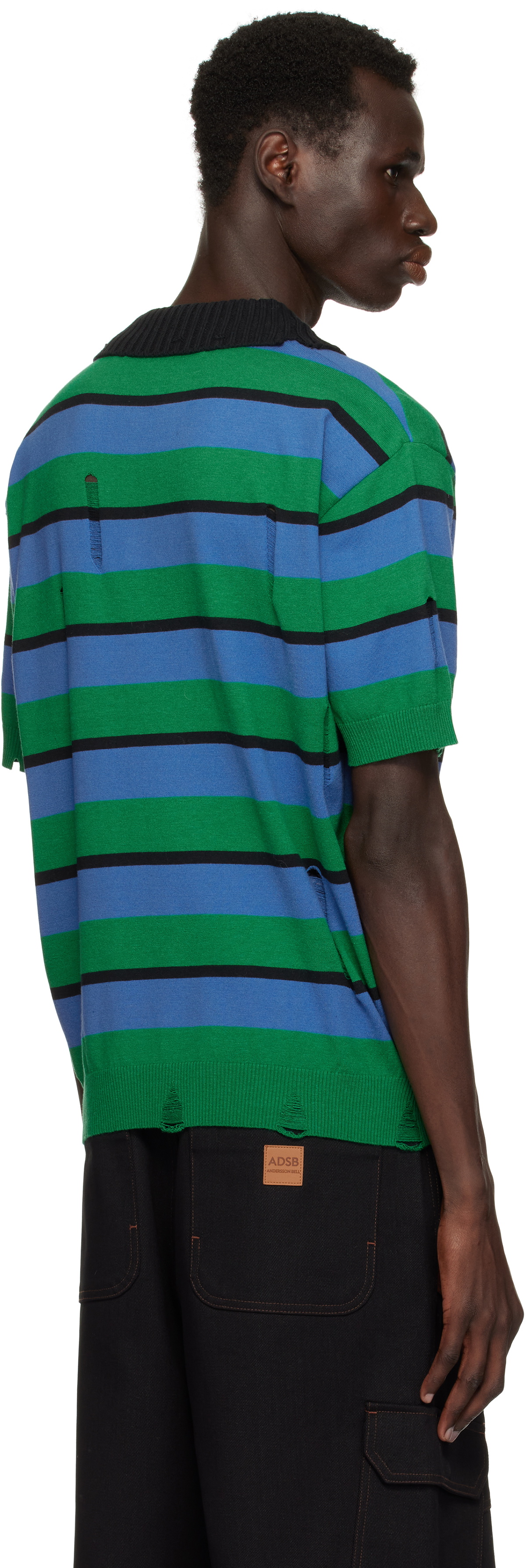 Andersson Bell Multicolor Damaged Stripe Polo