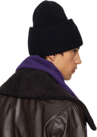 Acne Studios Black Large Face Logo Beanie
