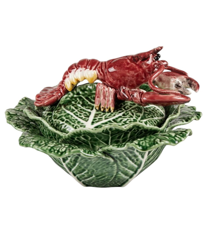 Photo: Bordallo Pinheiro Cabbage With Lobsters earthenware serving bowl