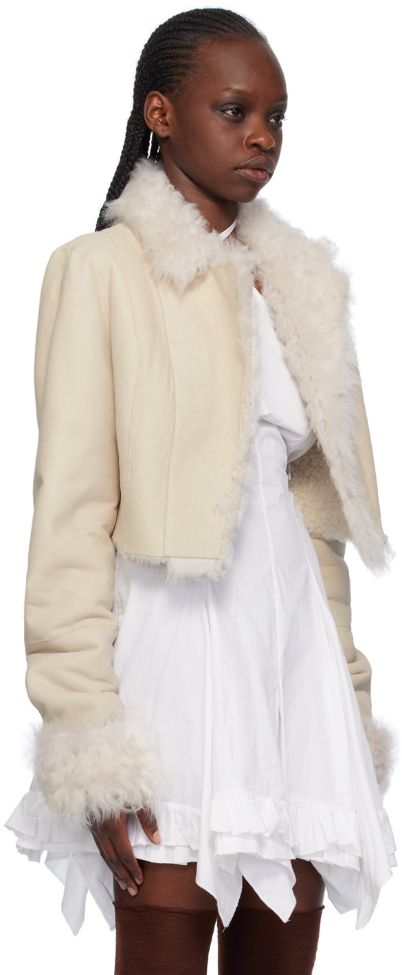 Ludovic de Saint Sernin Off-White Short Shearling Jacket