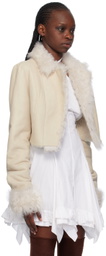 Ludovic de Saint Sernin Off-White Short Shearling Jacket