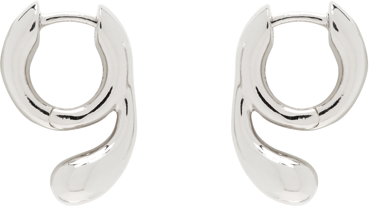 Maria Black Silver Mermaid Splash Huggies Earrings