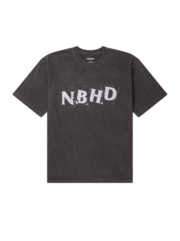 Photo: Neighborhood - Logo-Printed Cotton-Jersey T-Shirt - Gray
