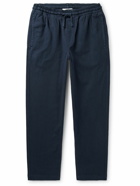 YMC - Alva Skate Tapered Stretch Organic Cotton-Twill Drawstring Trousers - Blue