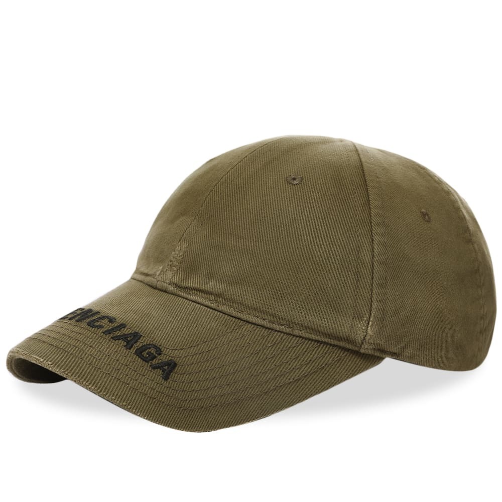 Balenciaga Men's Logo Visor Cap in Khaki/Black Balenciaga