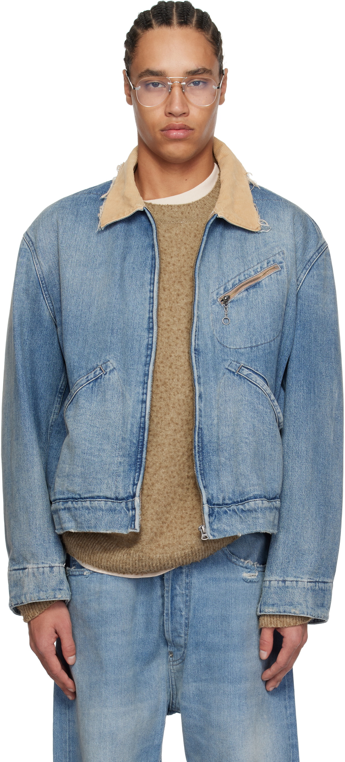 Maison Margiela White Denim Marble Wash Jacket Maison Margiela
