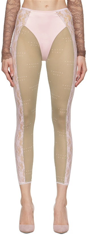 Photo: Poster Girl SSENSE Exclusive Pink & Taupe Piper Pedal Pushers Leggings