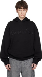AMIRI Black 'Chateau AMIRI' Tonal Oversized Hoodie