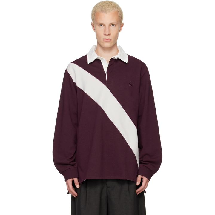 Photo: Wales Bonner Burgundy Prism Rugby Polo
