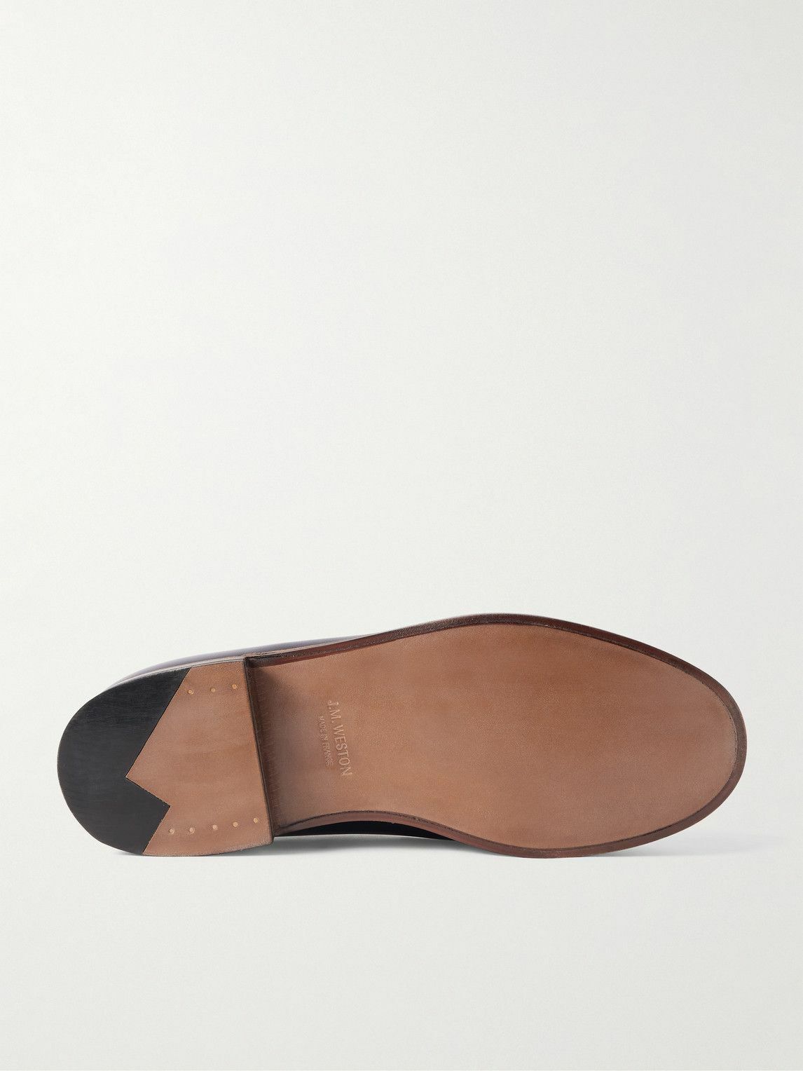 J.M. Weston - 180 Glossed-Leather Loafers - Blue