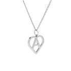 1017 ALYX 9SM Women's A Heart Charm Necklace in Silver