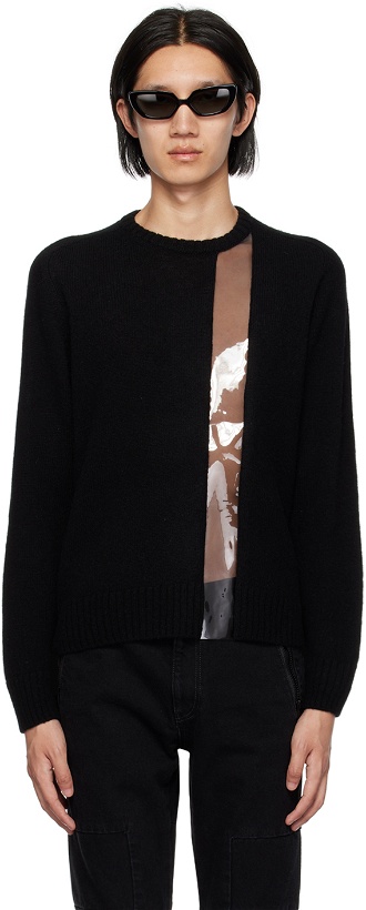 Photo: UNDERCOVER Black PVC Trim Sweater