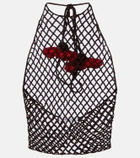 Alaïa Open-knit halterneck cotton top