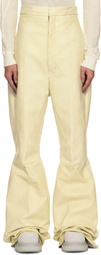 Rick Owens Beige Hollywood Dirt Bolan Leather Trousers