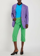Versace Wool and Linen-blend Blazer Violet