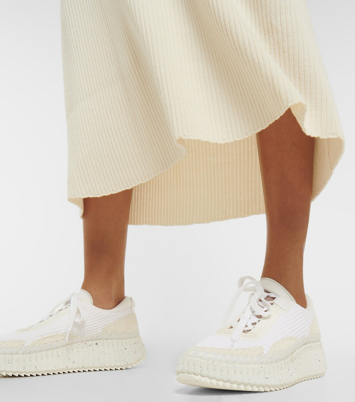 スニーカー Chloe' Nama Low-Top Leather Sneakers Chloé Nama Sneaker in Autumnal brown | Chloé US