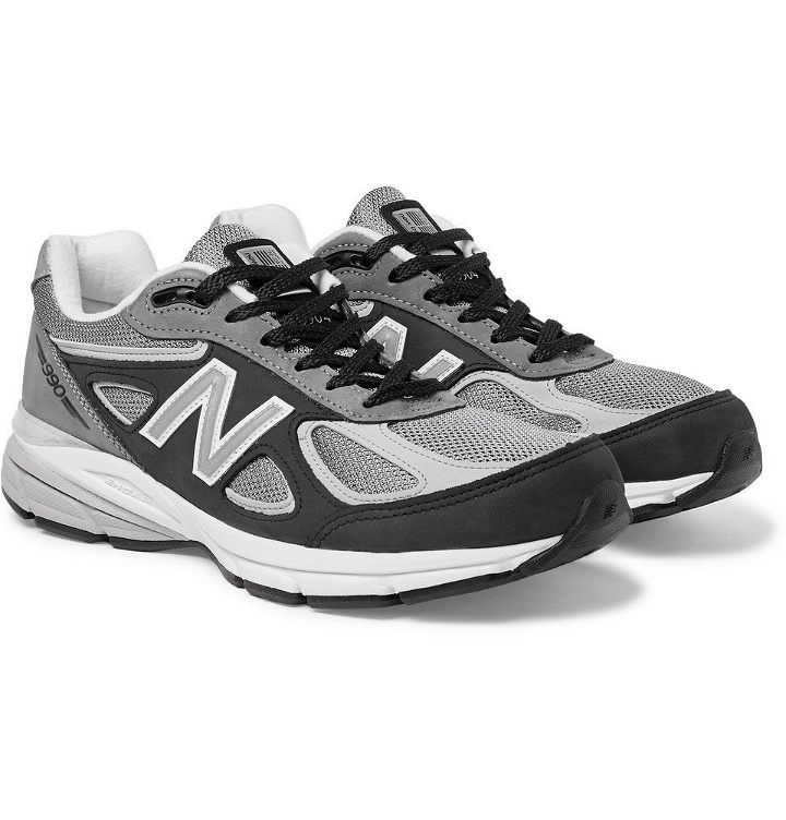 Photo: New Balance - 990V4 Nubuck and Mesh Sneakers - Men - Black