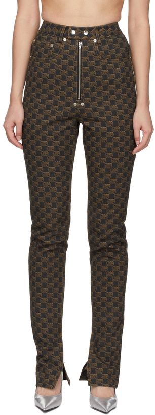 Photo: BONBOM Brown Monogram Slit Bottom Jeans