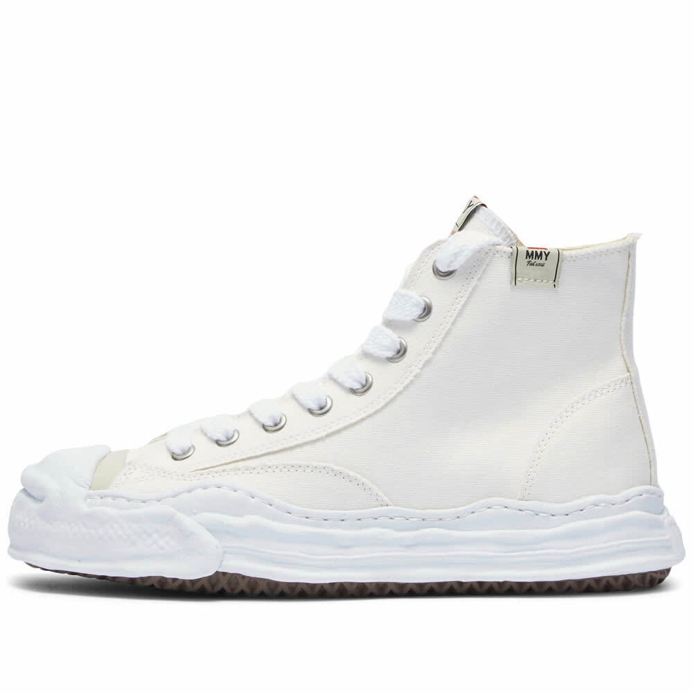 Maison MIHARA YASUHIRO Men's Hank High Original Sole Toe Cap Canvas Sneakers in White