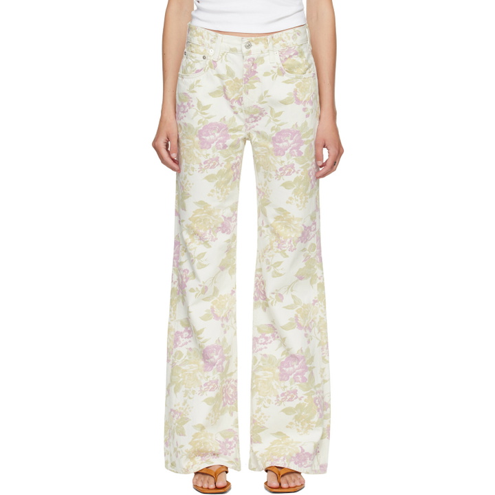 Photo: Citizens of Humanity Off-White & Pink Kimberly 70's Flare Jeans