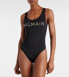 Balmain Logo embellished swimsuit