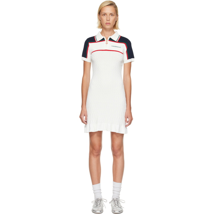 Photo: Casablanca Off-White Knit Tennis Polo Minidress