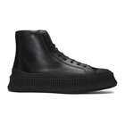 Jil Sander Black Suede Vulcanized High-Top Sneakers