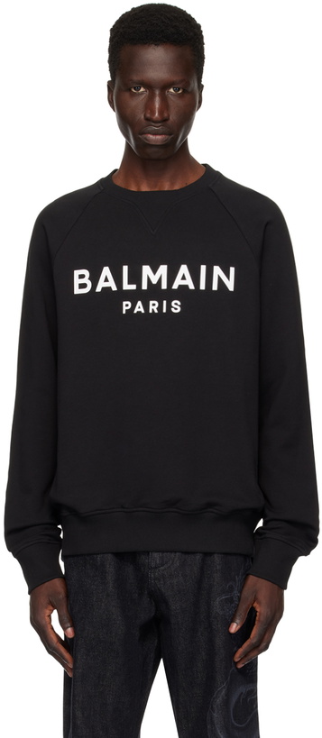 Photo: Balmain Black 'Balmain Paris' Printed Sweatshirt