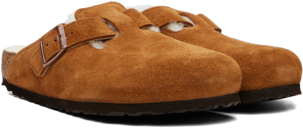 Birkenstock Tan Regular Boston Shearling Loafers