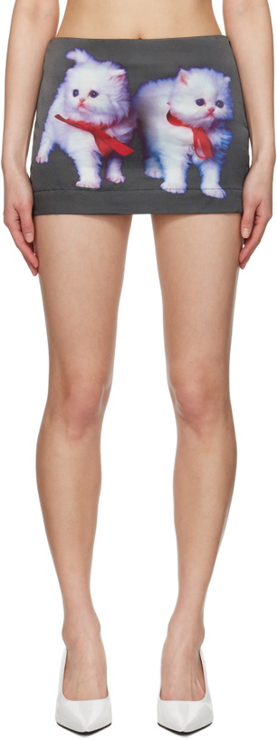 Photo: Ashley Williams Black Printed Miniskirt