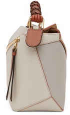 Loewe Taupe & Off-White Small Puzzle Edge Shoulder Bag