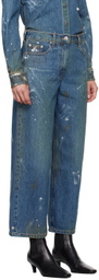 Helmut Lang Indigo Painted Jeans