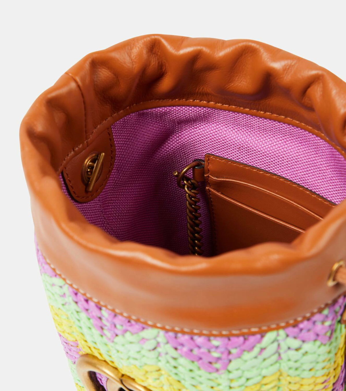 Gucci GG Marmont Super Mini raffia bucket bag Gucci