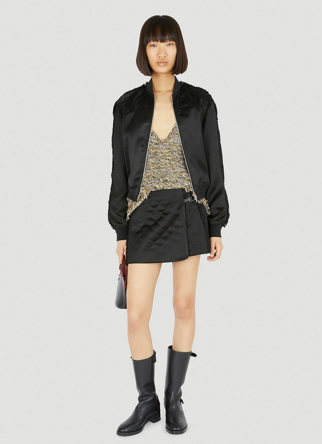 Durazzi Milano Quilted Buckle Mini Skirt