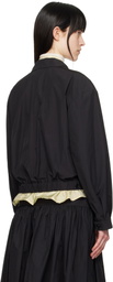 AMOMENTO Black Cropped Zip-Up Jacket