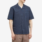 Sunspel Men's Seersucker Vacation Shirt in Navy