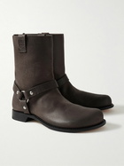 LOEWE - Campo Embellished Leather Boots - Brown