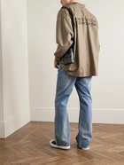 Acne Studios - Setir Oversized Logo-Print Cotton-Twill Shirt - Neutrals