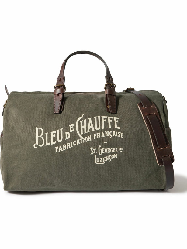 Photo: Bleu de Chauffe - Leather-Trimmed Logo-Print Canvas Weekend Bag