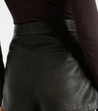 Alex Perry Low-rise leather micro shorts
