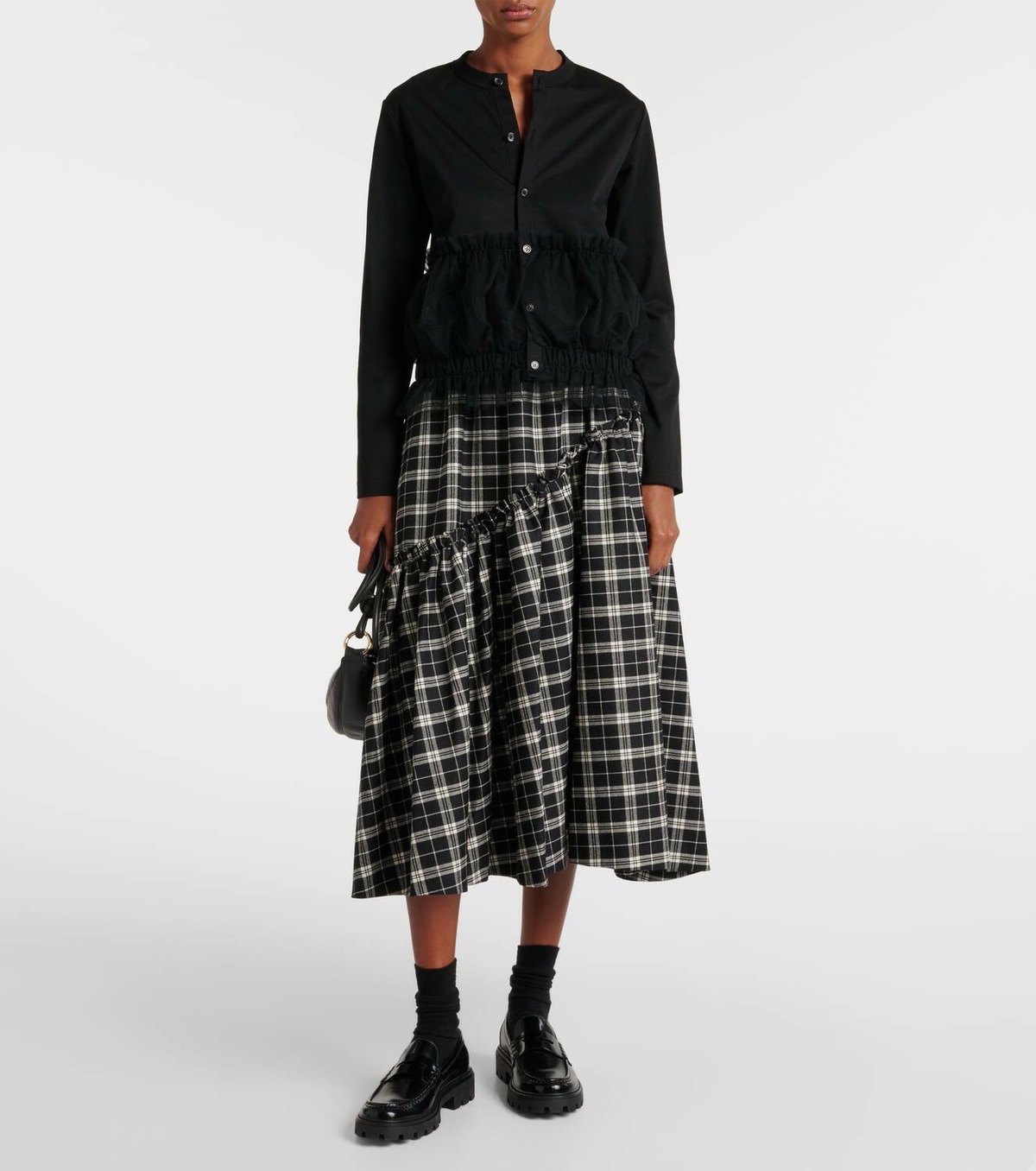 noir kei ninomiyaのタータンチェックレイヤードスカート