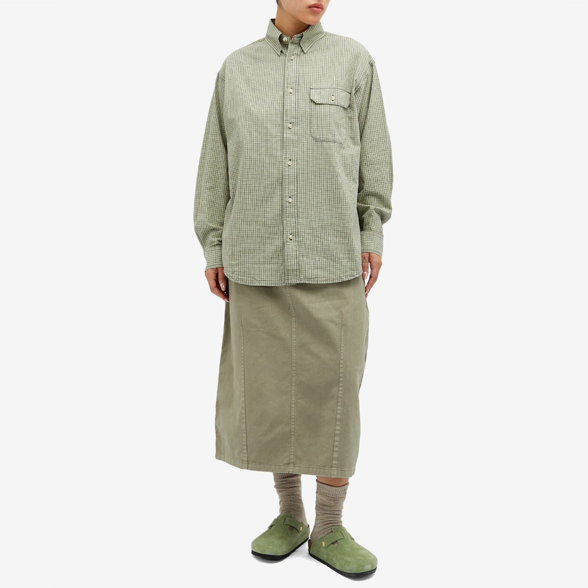 Gramicci Women's Checkered Stance Shirt in Sierra Check Mint
