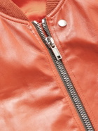 Rick Owens - Leather Bomber Jacket - Orange