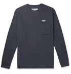 AFFIX - Logo-Print Waffle-Knit Cotton T-Shirt - Black